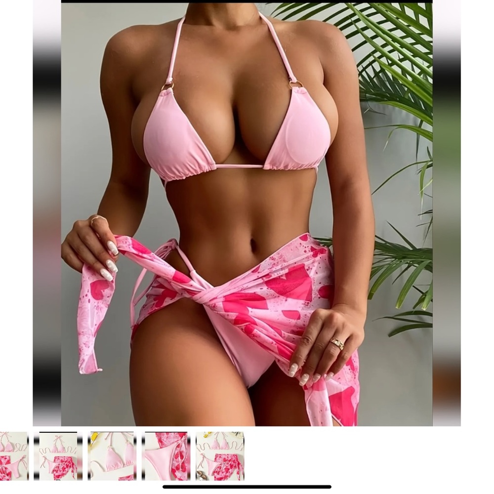 CUTE 3 PIECE PINK BIKINI
